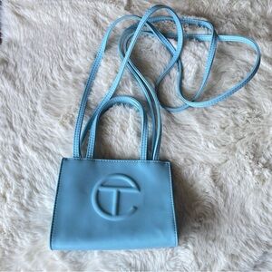 Telfar mini baby blue bag mini shopping bag authentic